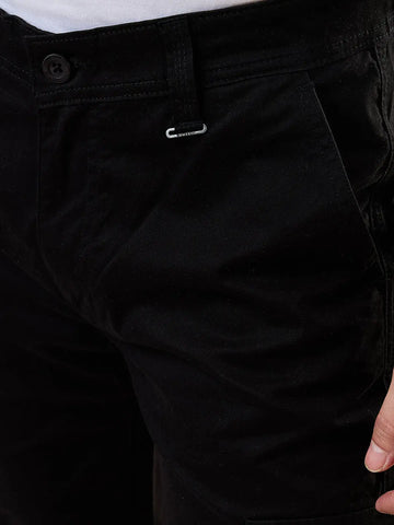 Black Slim Fit Cargo Tim Paris