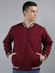 Red Cut & Sew Regular Fit Jacket