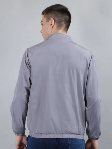 Grey Solid Regular Fit Jacket Tim Paris