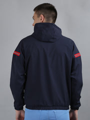 Navy Solid Regular Fit Jacket