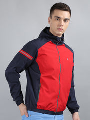 Navy Solid Regular Fit Jacket