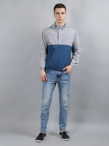 Blue Solid Regular Fit Jacket Tim Paris