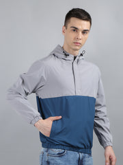 Blue Solid Regular Fit Jacket