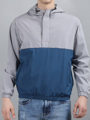 Blue Solid Regular Fit Jacket