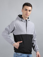Black Solid Regular Fit Jacket