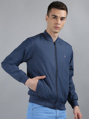 Indigo Navy Solid Bomber Jacket