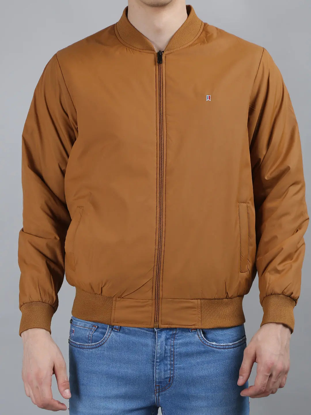 Mustard Solid Bomber Jacket TIM PARIS