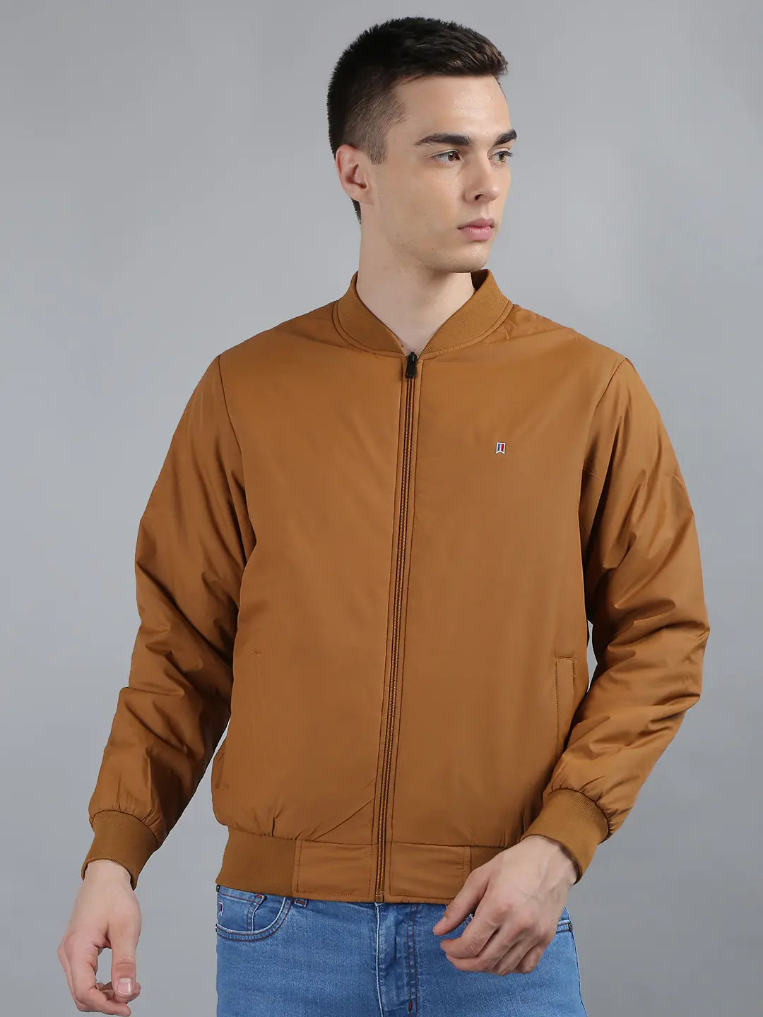 Mustard Solid Bomber Jacket TIM PARIS