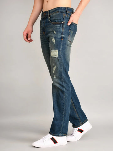 Medium Indigo Logan Straight Fit Jeans Tim Paris