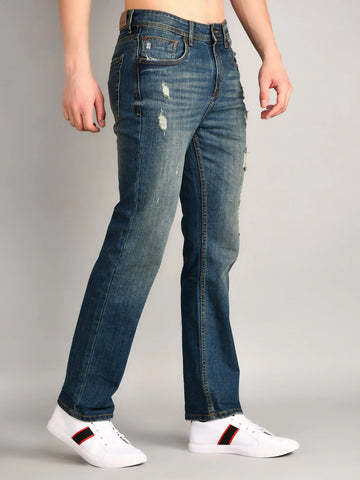 Medium Indigo Logan Straight Fit Jeans Tim Paris