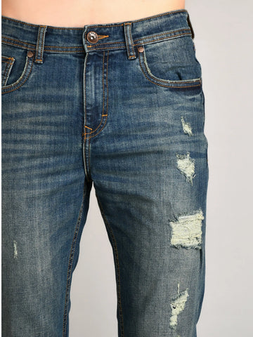 Medium Indigo Logan Straight Fit Jeans Tim Paris