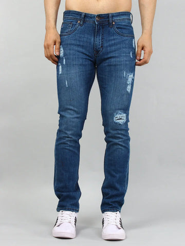 Medium Indigo Ferdinand Slim Tapered Fit Jeans Tim Paris