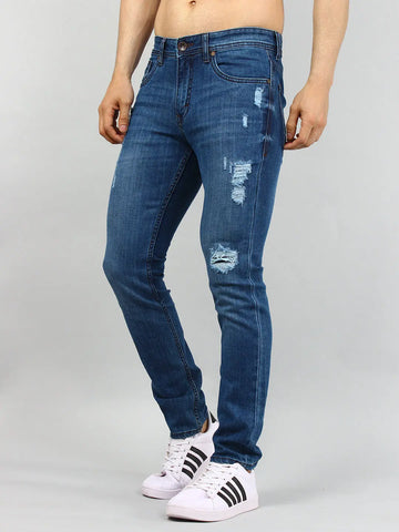 Medium Indigo Ferdinand Slim Tapered Fit Jeans Tim Paris