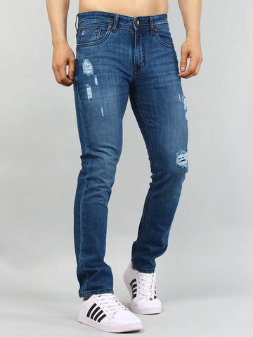Medium Indigo Ferdinand Slim Tapered Fit Jeans Tim Paris