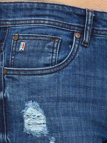 Medium Indigo Ferdinand Slim Tapered Fit Jeans Tim Paris