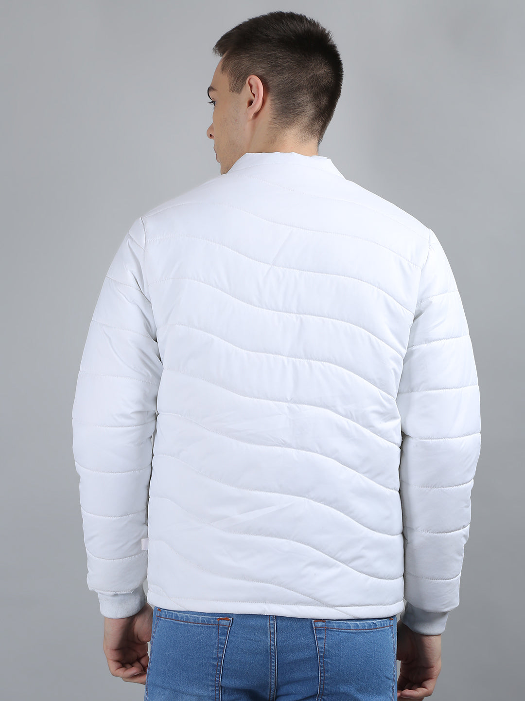White Solid Regular Fit Jacket