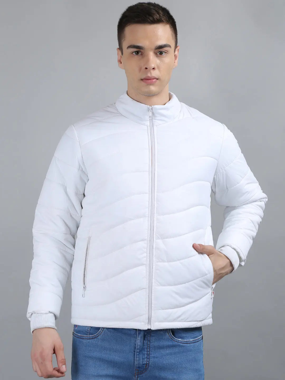White Solid Regular Fit Jacket Tim Paris