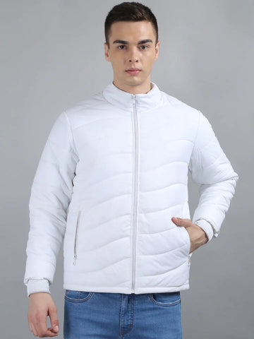 White Solid Regular Fit Jacket Tim Paris