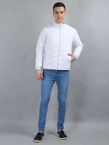 White Solid Regular Fit Jacket Tim Paris