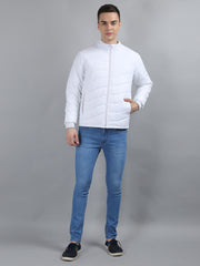 White Solid Regular Fit Jacket