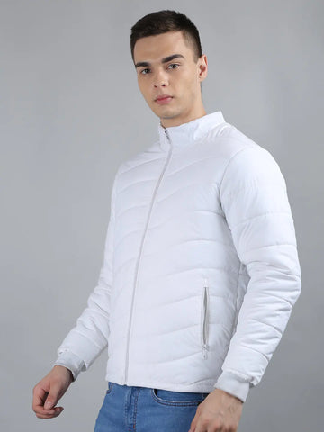 White Solid Regular Fit Jacket Tim Paris