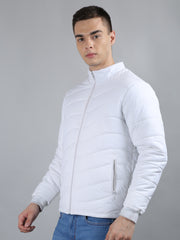 White Solid Regular Fit Jacket