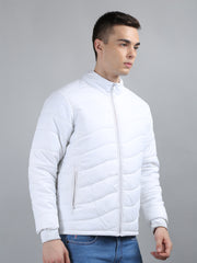 White Solid Regular Fit Jacket