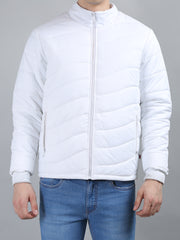 White Solid Regular Fit Jacket