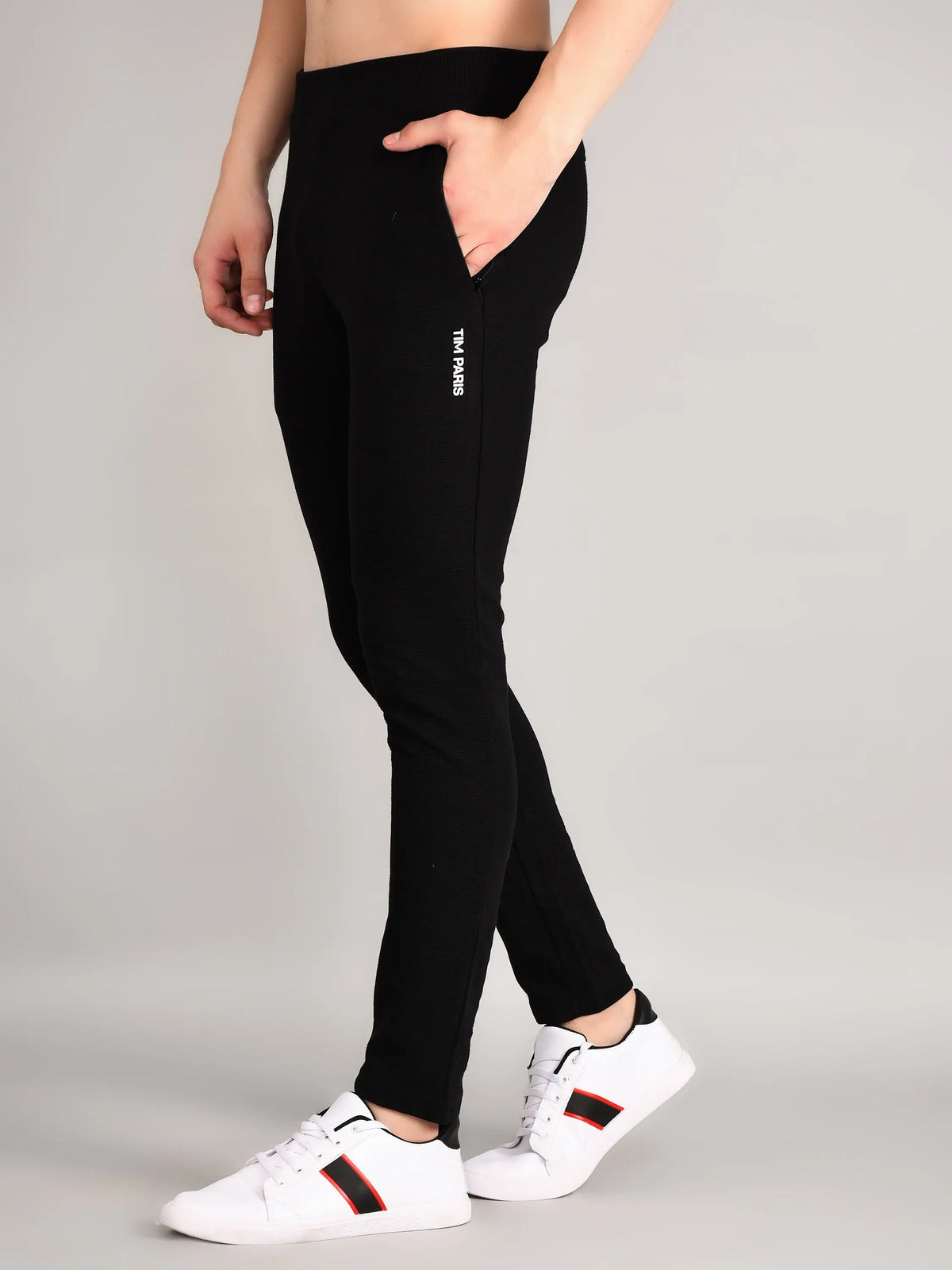 Black Printed Regular Fit Jogger TIM PARIS