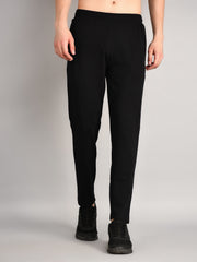 Black Solid Slim Straight Fit Lounge Pent