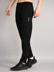 Black Solid Slim Straight Fit Lounge Pent