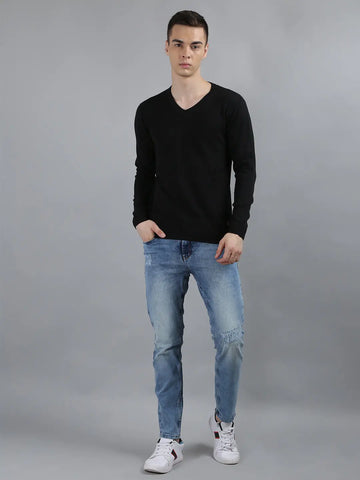 Black Solid Pullover Tim Paris