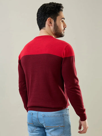 Tim Paris Red Round Neck Pullover Tim Paris