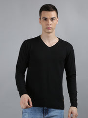 Black Round Neck Regular Fit Pullovers