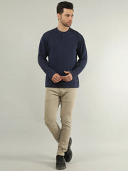 Blue Solid Regular Fit T-Shirt TIM PARIS