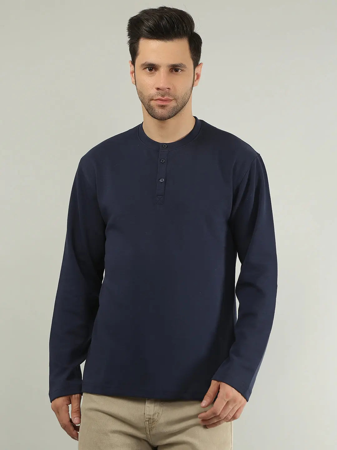 Blue Solid Regular Fit T-Shirt TIM PARIS
