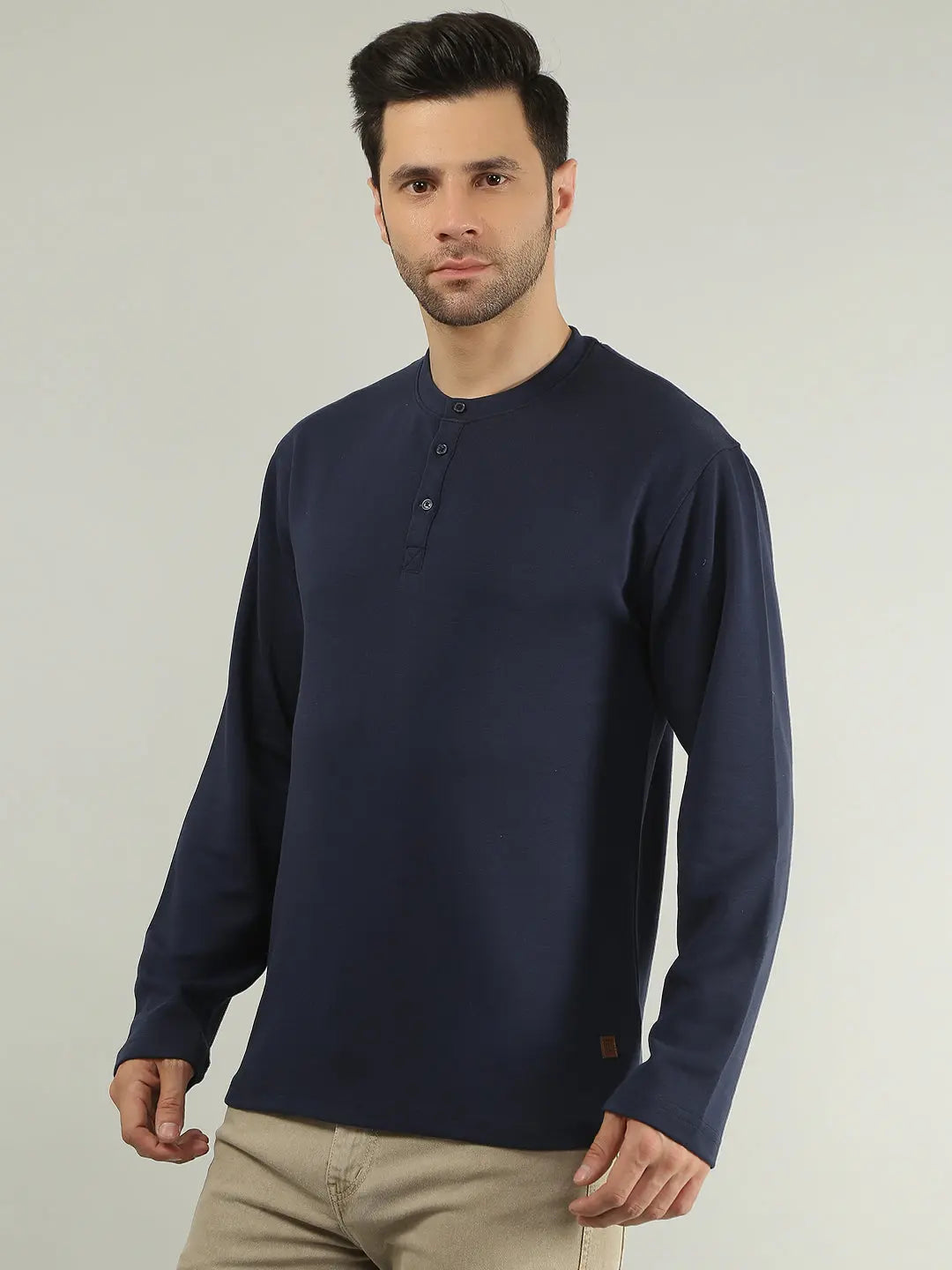 Blue Solid Regular Fit T-Shirt TIM PARIS