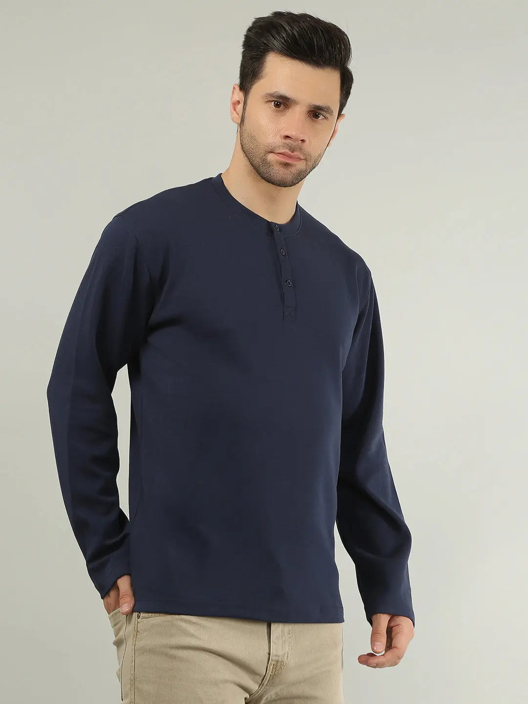 Blue Solid Regular Fit T-Shirt TIM PARIS