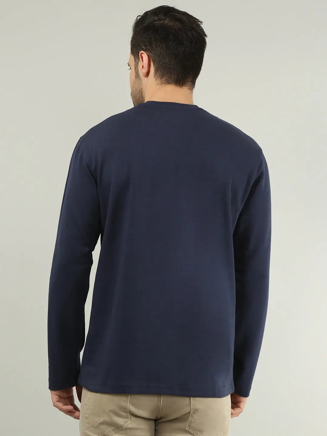 Blue Solid Regular Fit T-Shirt TIM PARIS