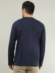 Blue Solid Regular Fit T-Shirt TIM PARIS