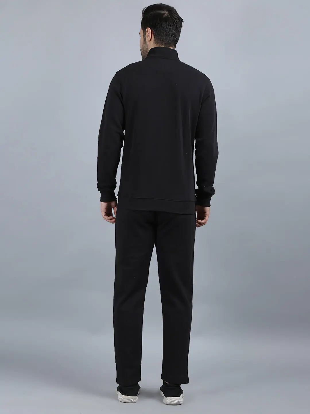 Black Solid Regular Fit Track Suits TIM PARIS