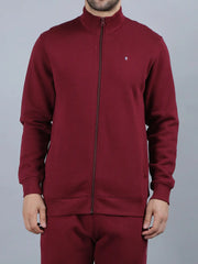 Maroon Solid Regular Fit Track Suits TIM PARIS