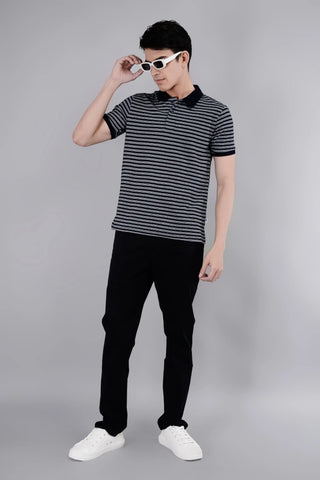 Black Solid Regular Fit Chinos Tim Paris