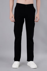 Black Solid Regular Fit Chinos