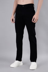 Black Solid Regular Fit Chinos