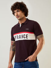 Brown Polo Neck Cut & Sew T Shirt