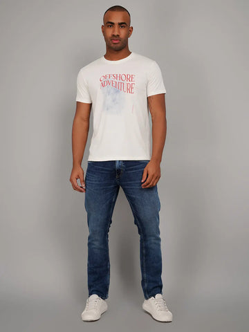Offshore Adventure White Printed T-Shirt Tim Paris