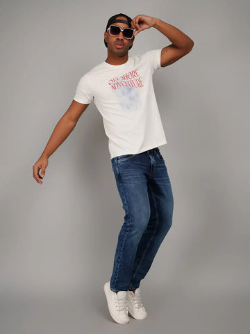 Offshore Adventure White Printed T-Shirt Tim Paris