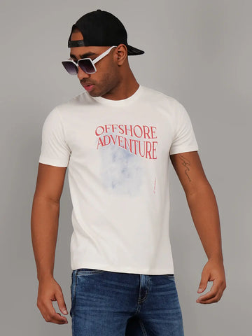 Offshore Adventure White Printed T-Shirt Tim Paris