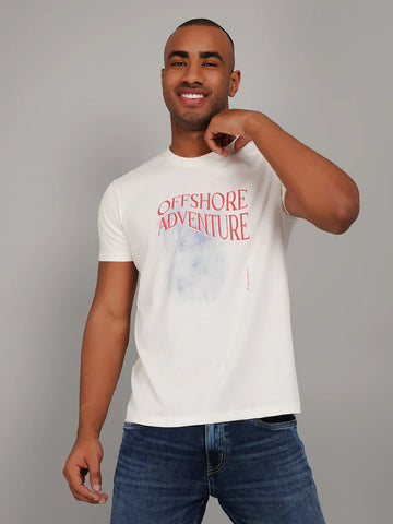 Offshore Adventure White Printed T-Shirt Tim Paris